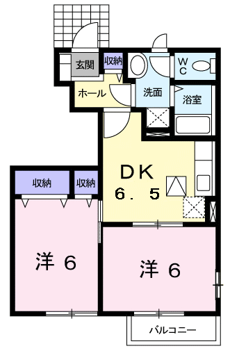 エトワールⅠ(2DK/1階)の間取り写真