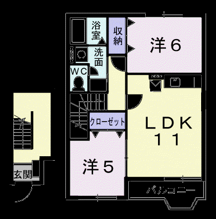 グレートビレッジ(2LDK/2階)の間取り写真