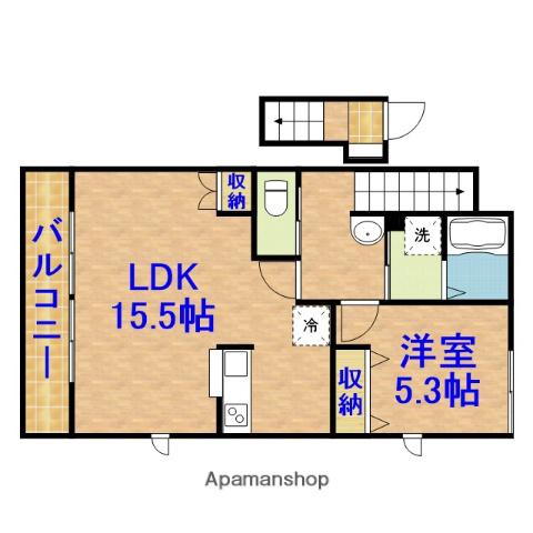 コンフォリティ(1LDK/2階)の間取り写真