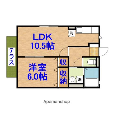 クレドール(1LDK/1階)の間取り写真