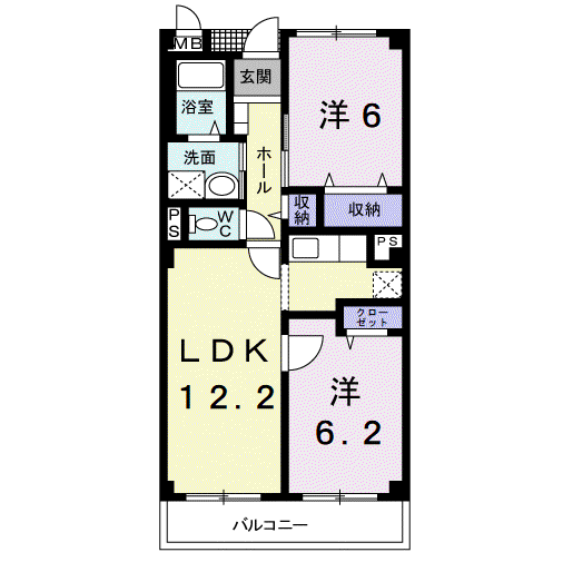 アンシャンテ・Ⅲ(2LDK/3階)の間取り写真
