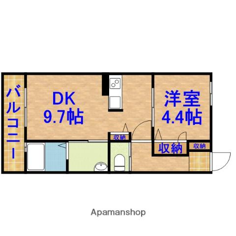 エクレール田中2(1LDK/2階)の間取り写真