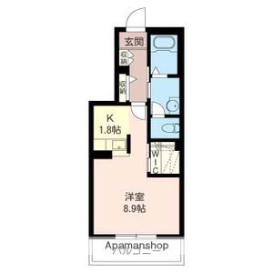 TRAPEZIO(ワンルーム/2階)の間取り写真