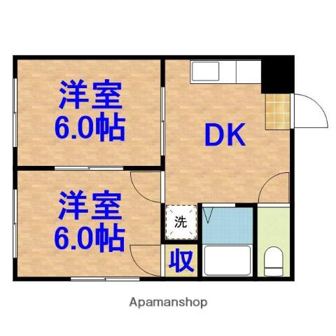 ロイヤルハイツ五井(2DK/2階)の間取り写真