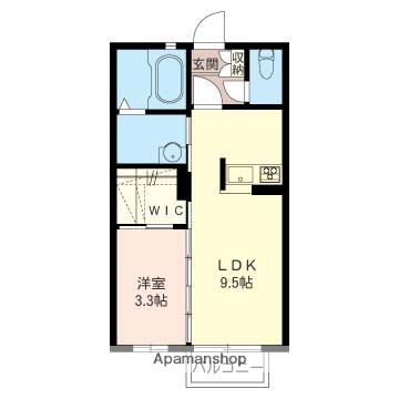 カナレット(1LDK/1階)の間取り写真