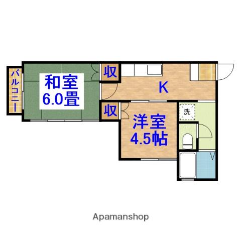 ハイツ建石(2DK/2階)の間取り写真