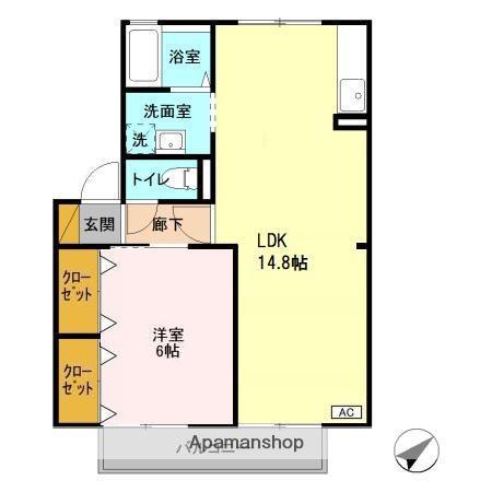 プライム長浦(1LDK/2階)の間取り写真