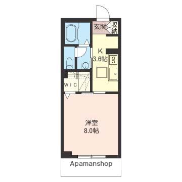 NEW RICH(1K/1階)の間取り写真