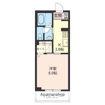 NEW RICH(1K/2階)の間取り写真