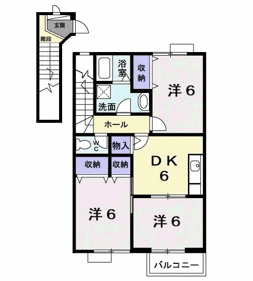 サンエステート(3DK/2階)の間取り写真