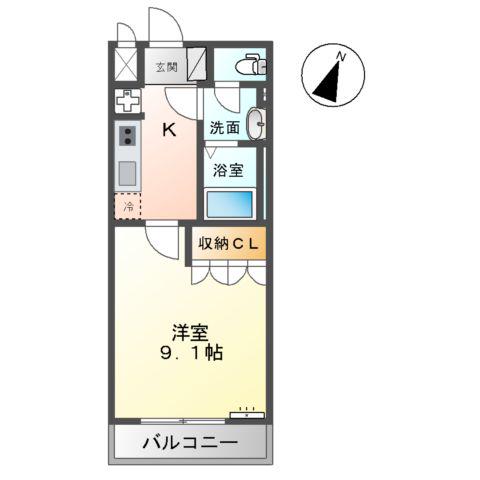 ドルチェ(1K/2階)の間取り写真