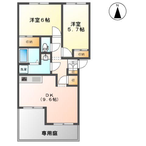 シティルミナス2(2DK/1階)の間取り写真