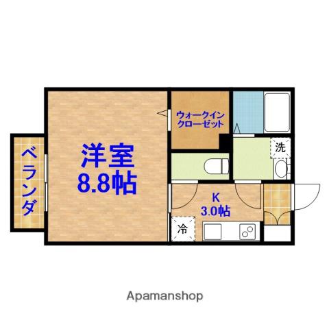 パレス茂原Ⅲ(1K/2階)の間取り写真