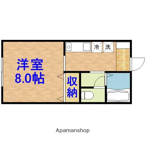 千種O・M(1K/2階)の間取り写真
