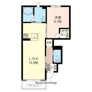 レフィナードB(1LDK/1階)の間取り写真