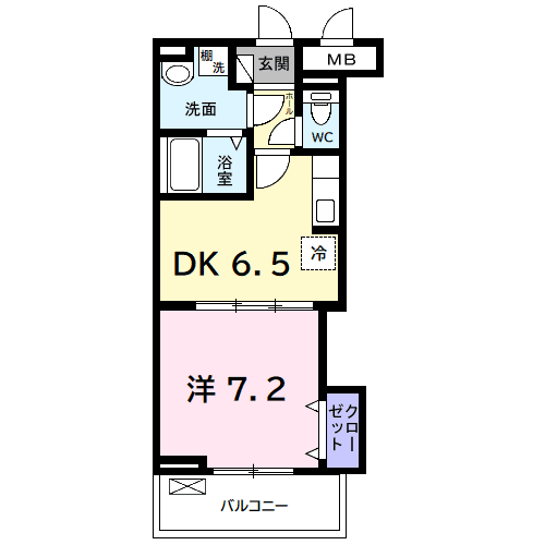 プランドール(1DK/3階)の間取り写真