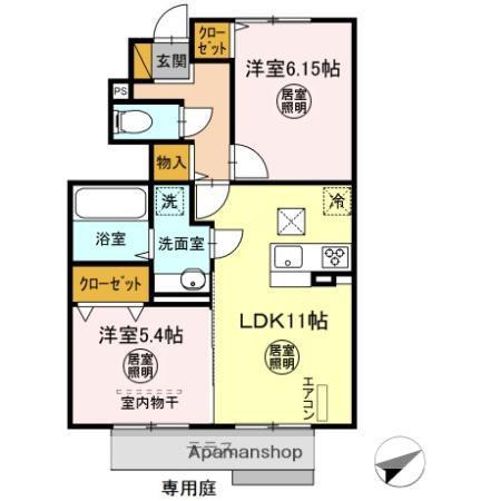 内房線 八幡宿駅 徒歩6分 2階建 築9年(2LDK/1階)の間取り写真