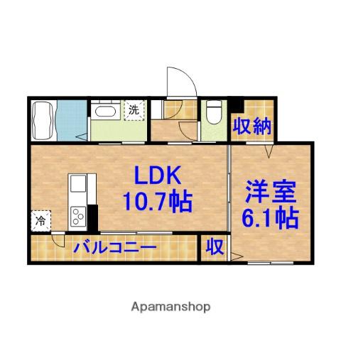 アルカーザⅡ(1LDK/3階)の間取り写真