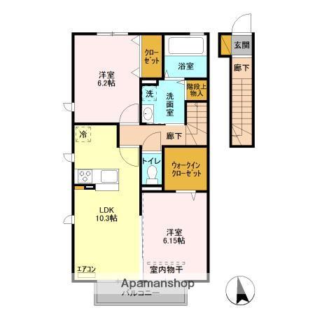 D-ROOM ウエスト(2LDK/2階)の間取り写真