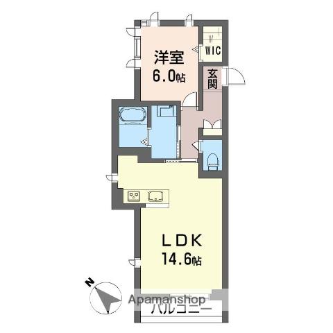 クレ・ドゥ・ボヌール(1LDK/3階)の間取り写真