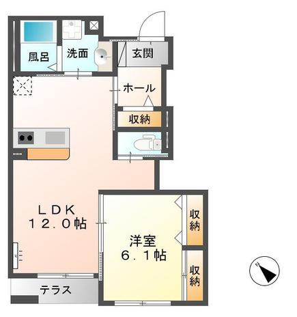 サナンドゥーⅡ(1LDK/1階)の間取り写真