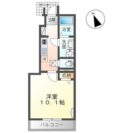 レウイシア(1K/1階)の間取り写真