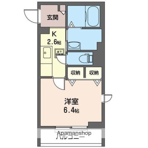 フェリーチェⅡ(1K/1階)の間取り写真