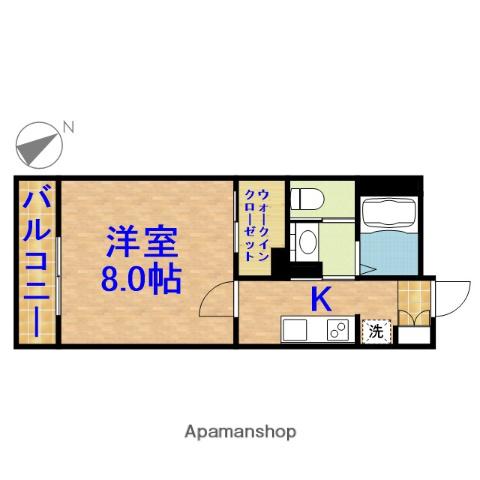 ネトルリーフ(1K/2階)の間取り写真
