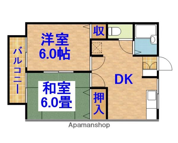 コーポラス和(2DK/2階)の間取り写真