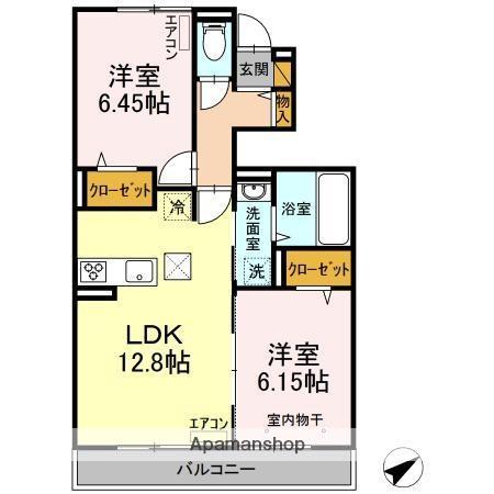 リオハイト(2LDK/1階)の間取り写真