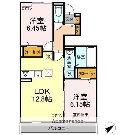 リオハイト(2LDK/1階)の間取り写真