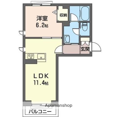 N.Sビル(1LDK/1階)の間取り写真