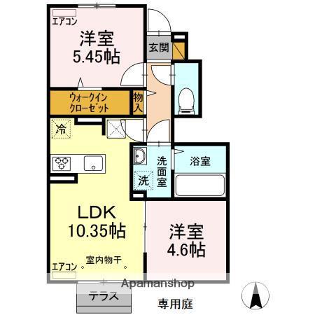 D・ルチア(2LDK/1階)の間取り写真