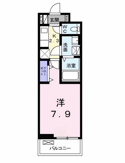 グランフェリシア(1K/1階)の間取り写真