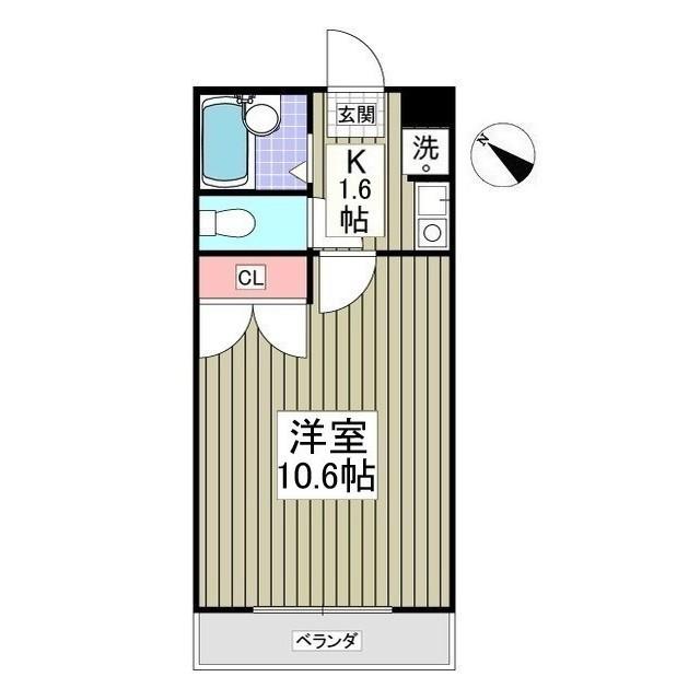アークA(1K/3階)の間取り写真