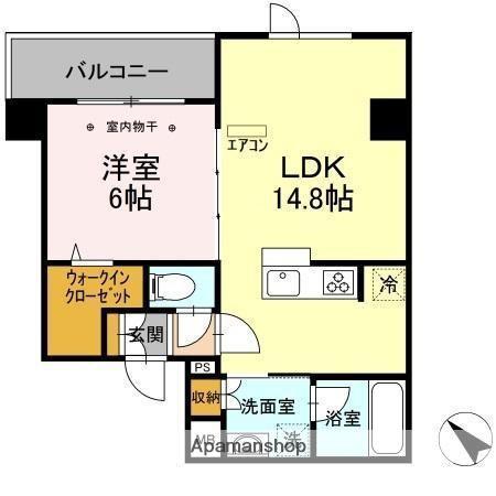 GRAND VERT(1LDK/5階)の間取り写真