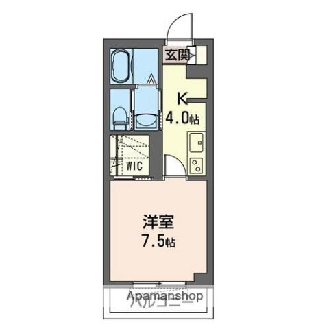 内房線 五井駅 徒歩8分 3階建 築3年(1K/3階)の間取り写真