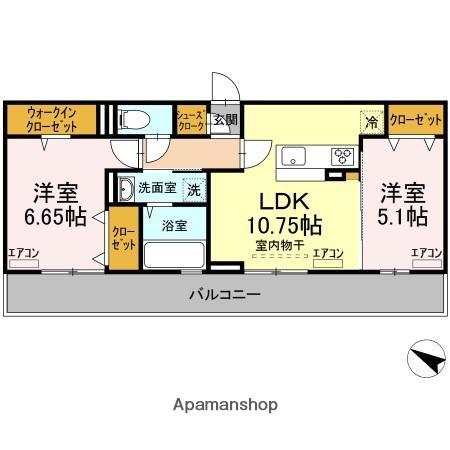 BLESS 蘇我(2LDK/3階)の間取り写真