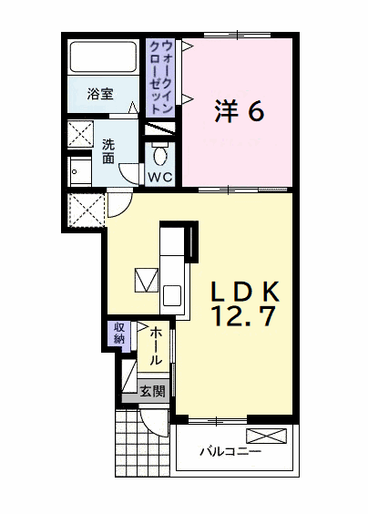 グレースヴィラージュ 壱番館(1LDK/1階)の間取り写真