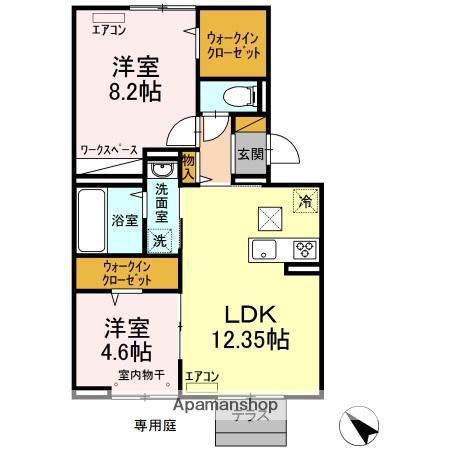 STELLA(2LDK/1階)の間取り写真