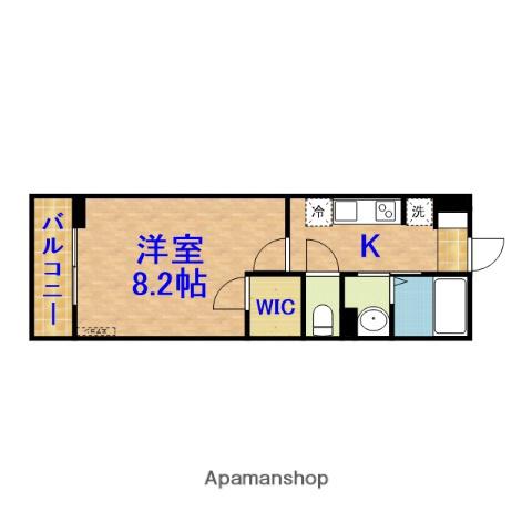 内房線 姉ケ崎駅 徒歩7分 3階建 築4年(1K/2階)の間取り写真
