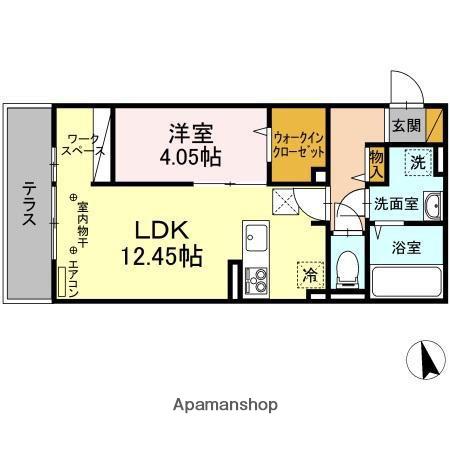 AALIIⅢ(1LDK/1階)の間取り写真