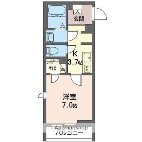 TSガーデン(1K/1階)の間取り写真