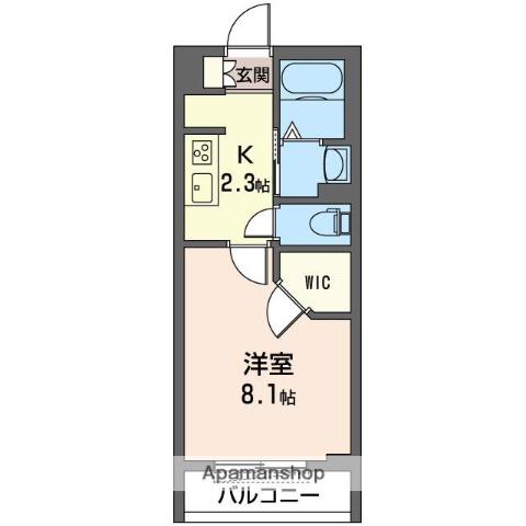 オーハイ(1K/2階)の間取り写真