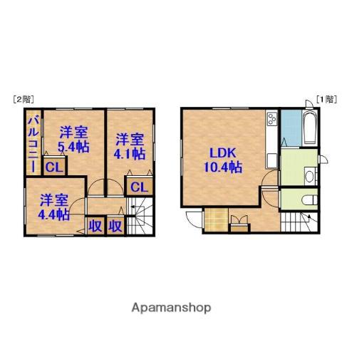 京成電鉄千原線 ちはら台駅 徒歩8分 2階建 築3年(3LDK)の間取り写真