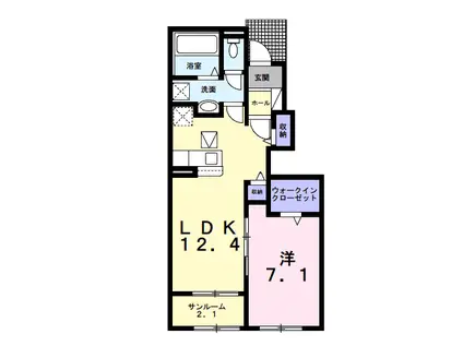 早野アパート4(1LDK/1階)の間取り写真