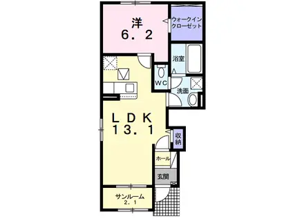 早野アパート3(1LDK/1階)の間取り写真
