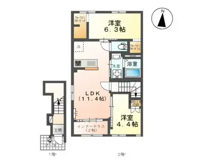 さくらベール(2LDK/2階)の間取り写真