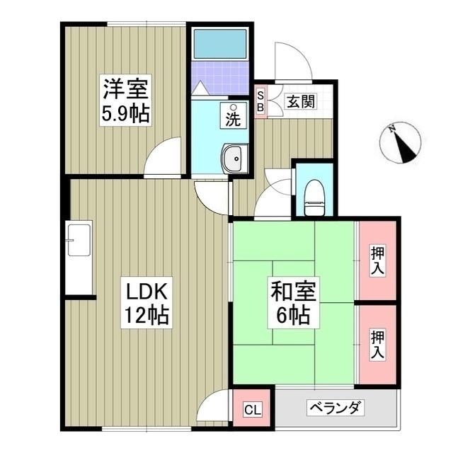 TフラットB(2LDK/1階)の間取り写真