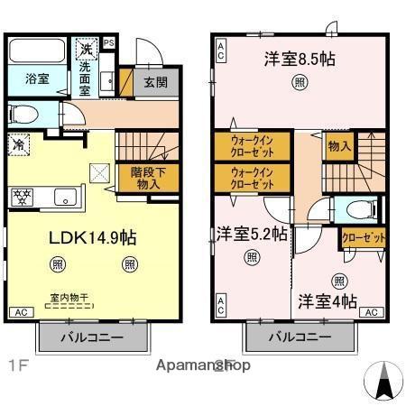 メゾンショコラ(3LDK/1階)の間取り写真